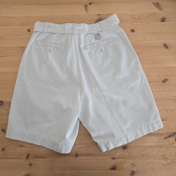 Abercrombie & Fitch Light Beige High Waist D-Ring Belted Cotton Shorts Size 8 - Picture 2 of 8